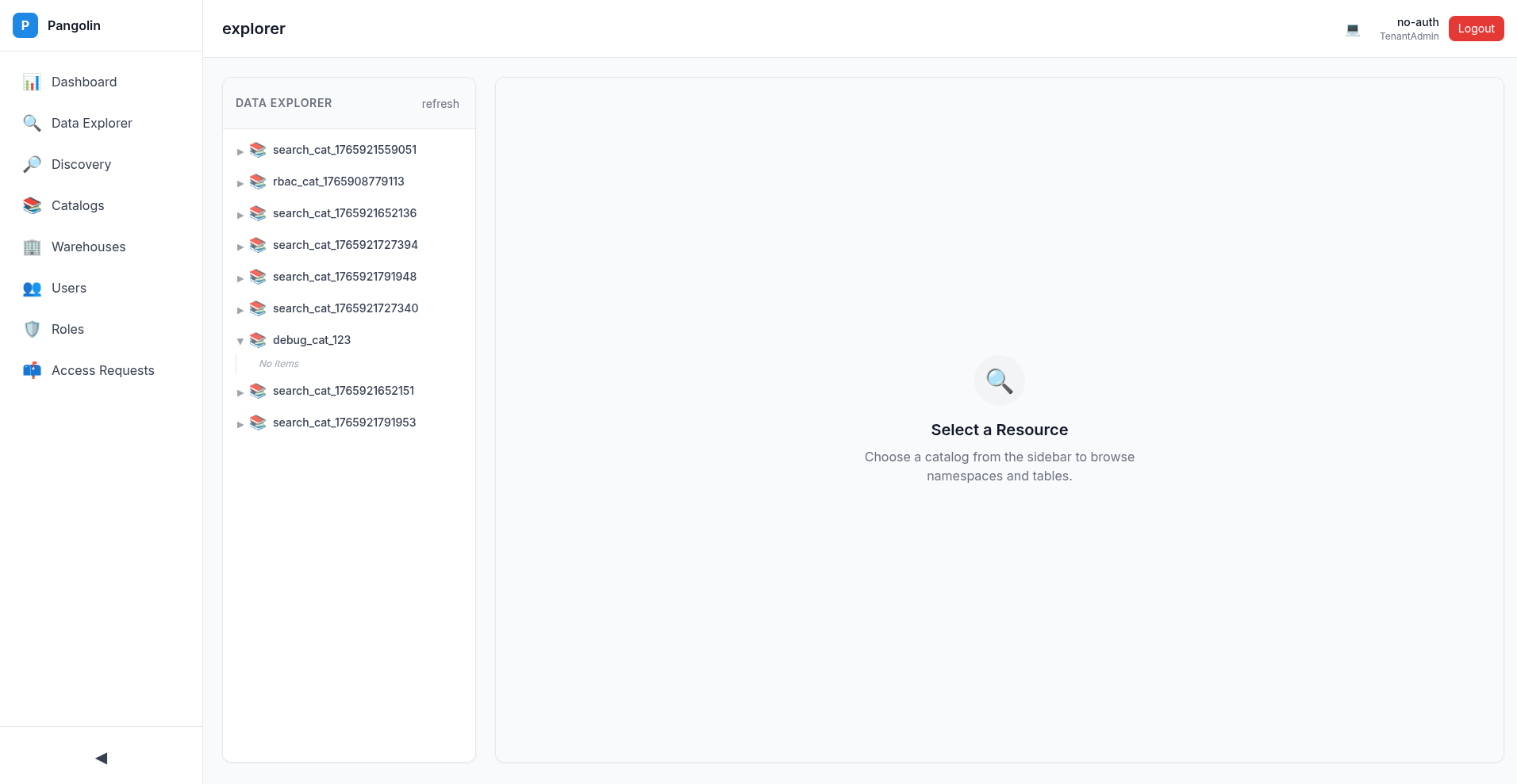 Pangolin Catalog View